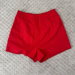 Commense High Waist Red Women's Shorts